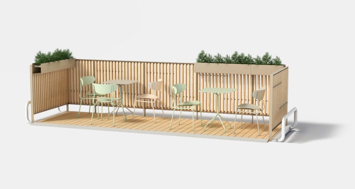 Parklet - terassiratkaisu mmcité Platform PLF101 - 108 - Lehtovuori