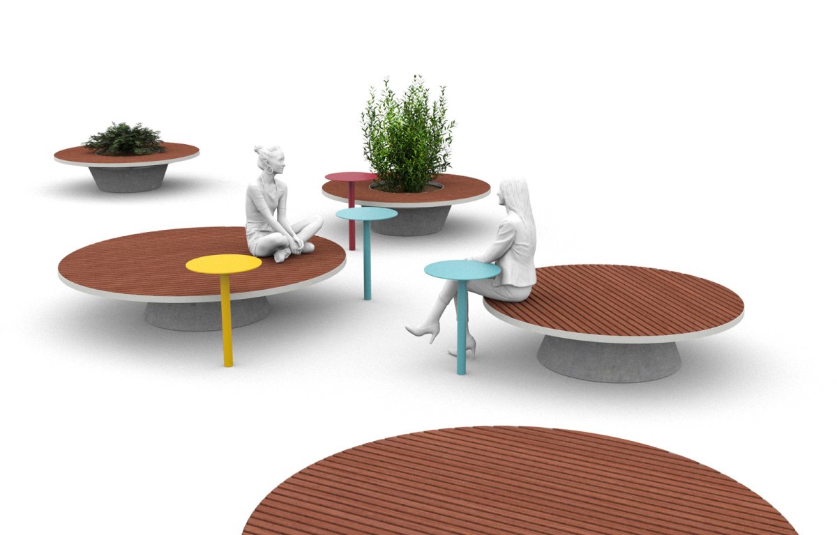 Puistonpenkki mmcité Conics CON311t CON311 - 202001 - ral1000 - 1 - Lehtovuori