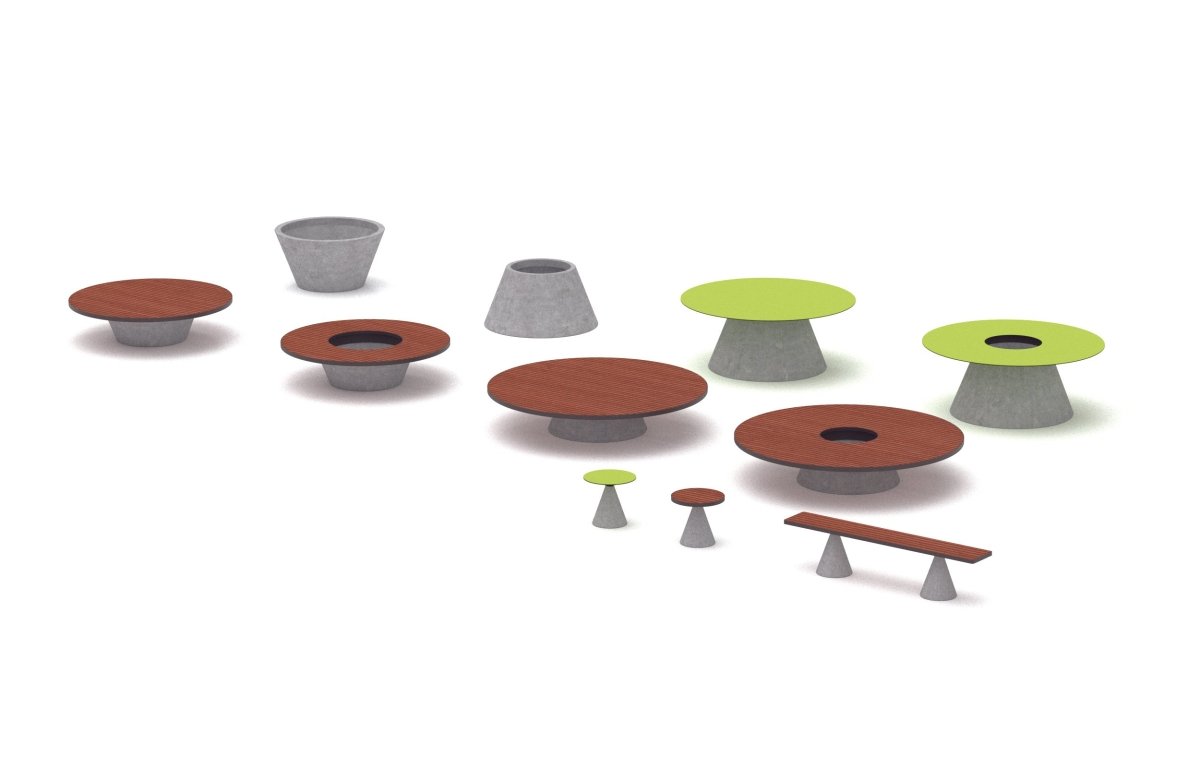 Puistonpenkki mmcité Conics CON316t CON316 - 202001 - ral1000 - 1 - Lehtovuori