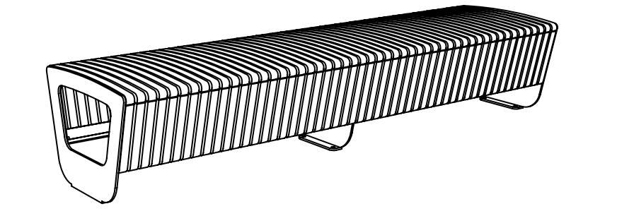Puistonpenkki mmcité Landscape Compact LPC120t LPC120 - 202000 - ral1000 - Lehtovuori