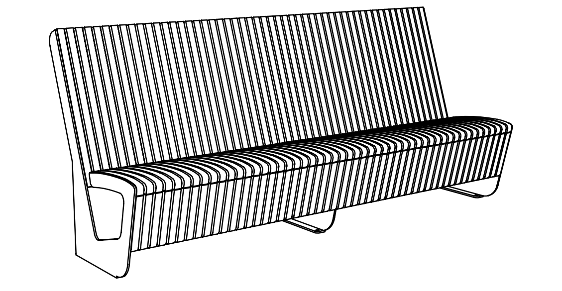 Puistonpenkki mmcité Landscape Compact LPC150t LPC150 - 202000 - ral1000 - Lehtovuori