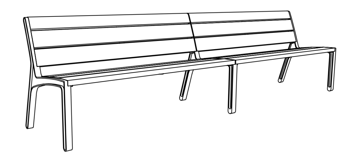 Puistonpenkki mmcité Miela LME153y LME153 - 6L2000 - natural - Lehtovuori