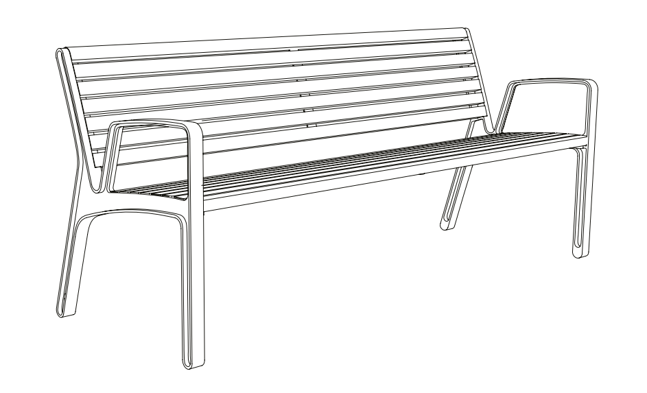 Puistonpenkki mmcité Miela LME756t LME756 - 202000 - Lehtovuori