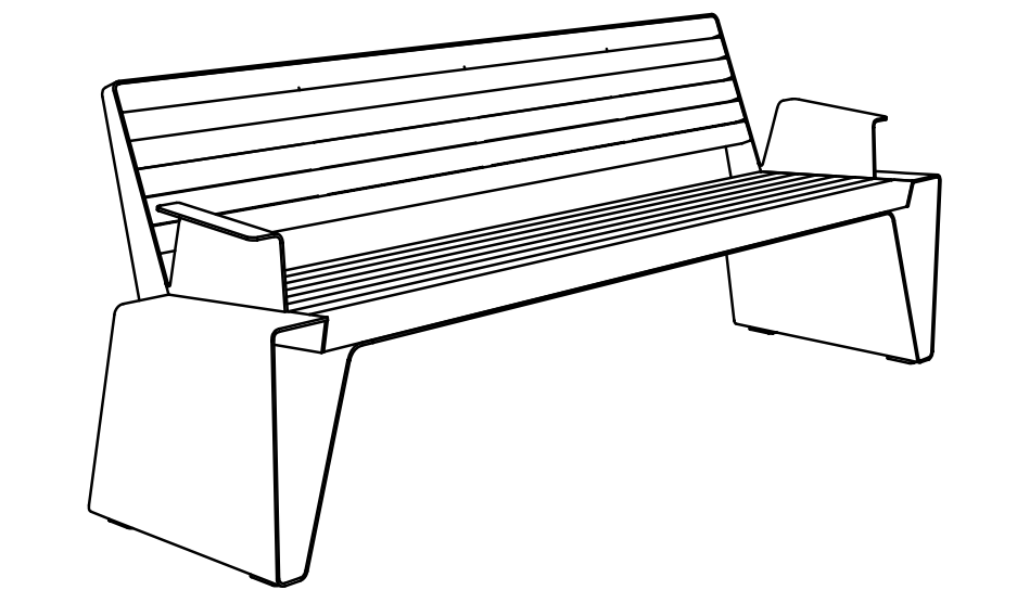 Puistonpenkki mmcité Radium LRA160 - 05t LRA160 - 05 - 202000 - ral1000 - Lehtovuori