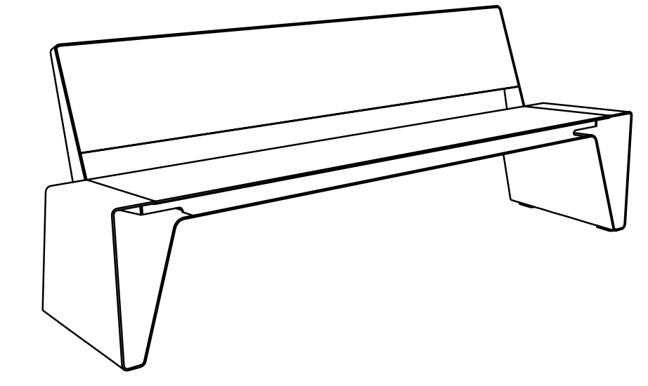 Puistonpenkki mmcité Radium LRA491 LRA491 - 002000 - Lehtovuori