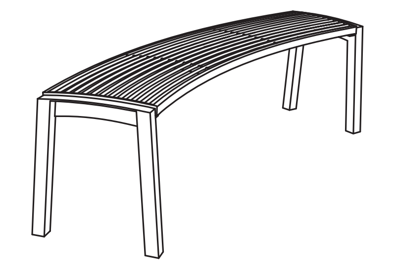 Puistonpenkki mmcité Vera LV510 LV510 - 002000 - ral1000 - Lehtovuori