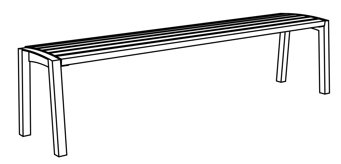 Puistonpenkki mmcité Vera LV711t LV711 - 202000 - ral1000 - Lehtovuori