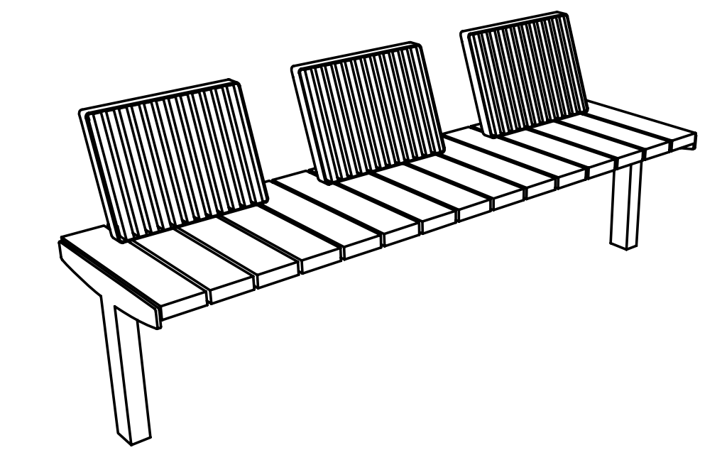 Puistonpenkki mmcité Vera Solo LVS331t LVS331 - 202000 - ral1000 - Lehtovuori