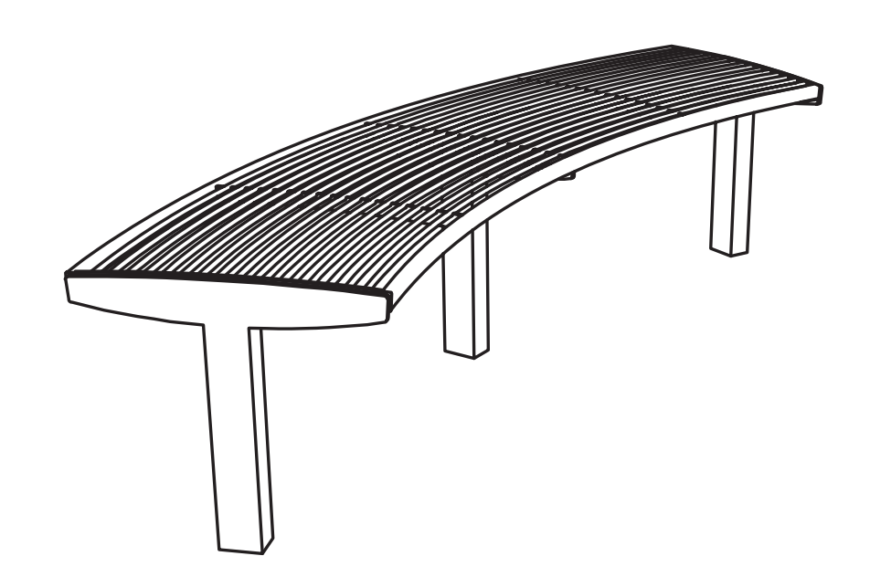 Puistonpenkki mmcité Vera Solo LVS550 LVS550 - 002000 - ral1000 - Lehtovuori