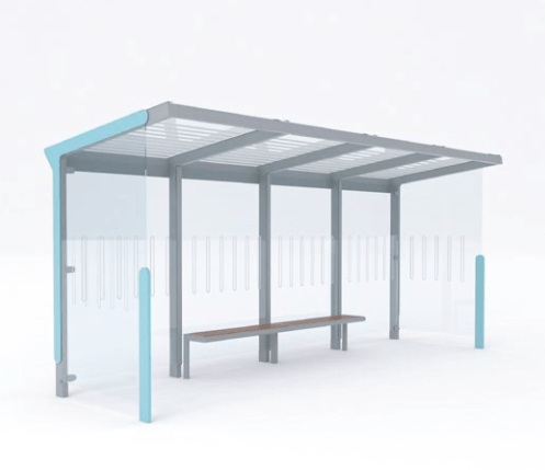 Pysäkkikatos Aureo AE410a - SS AE410a - SS - 202500 - ral1000 - Lehtovuori