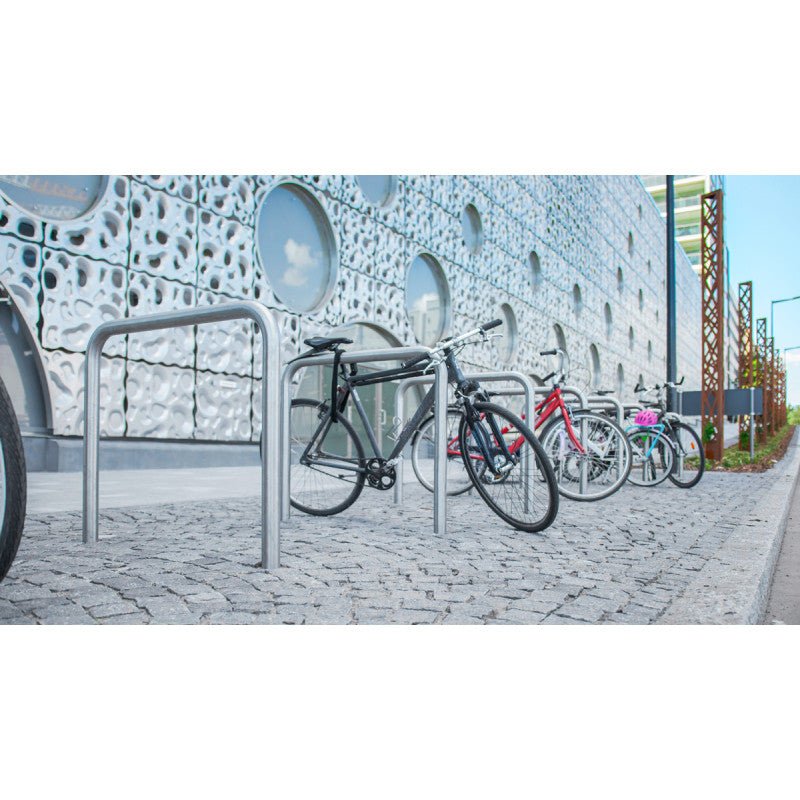 Runkolukittava pyöräteline U2, rst, L1000K900, Kiskoasennus - Lehtovuori