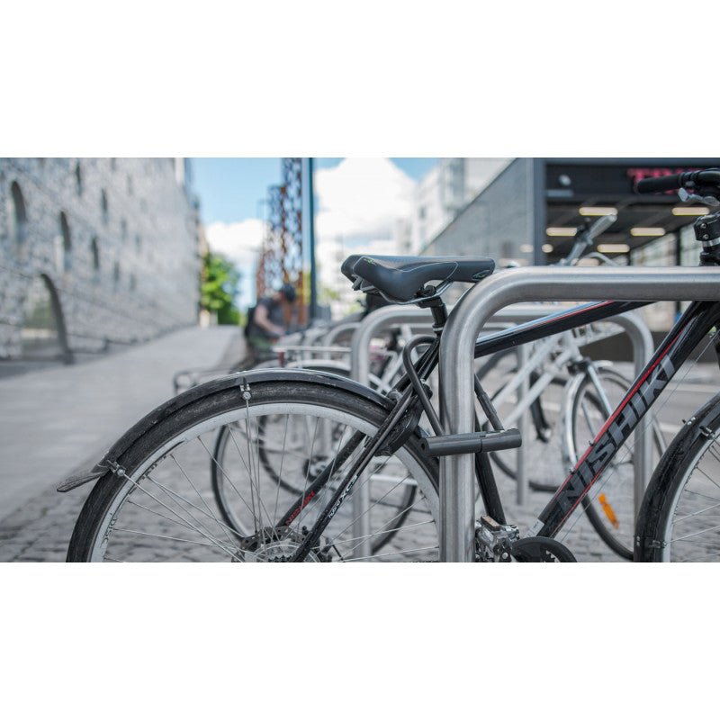 Runkolukittava pyöräteline U2, rst, L1000xK900, Betonoitava - Lehtovuori