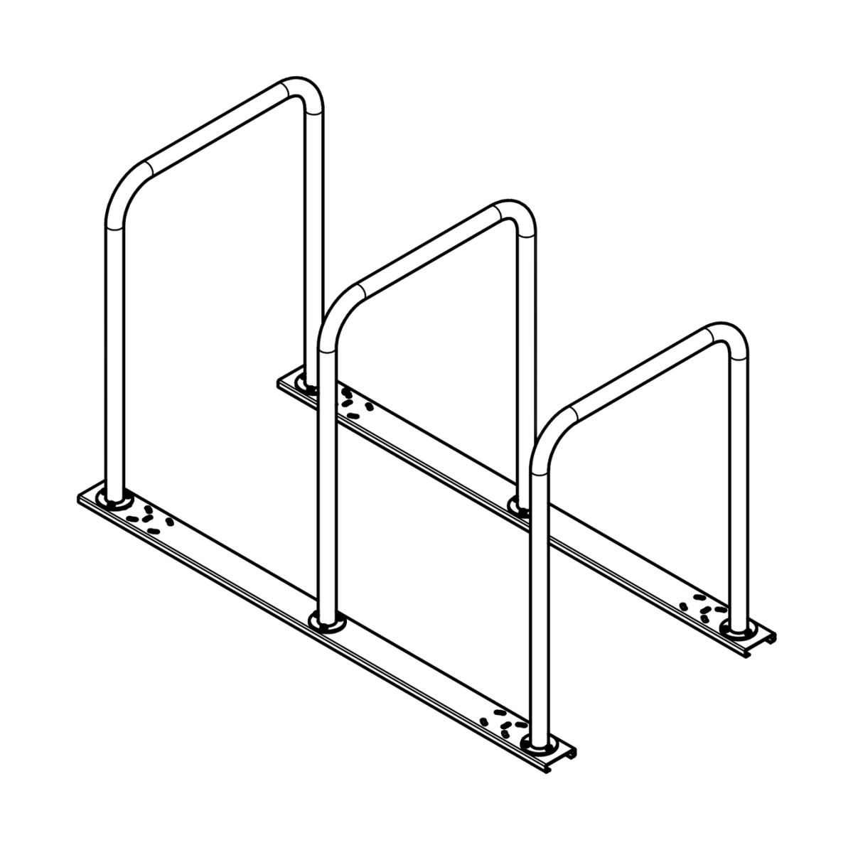 Runkolukittava pyöräteline U2, znm, L300K900, Kiskoasennus - Lehtovuori