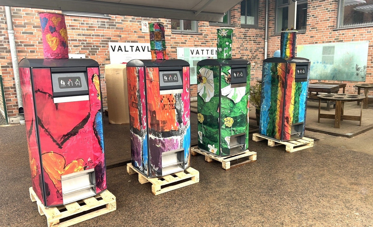 Göteborg, Kortedala – CityPack-papperskorgar med barnens egna motiv