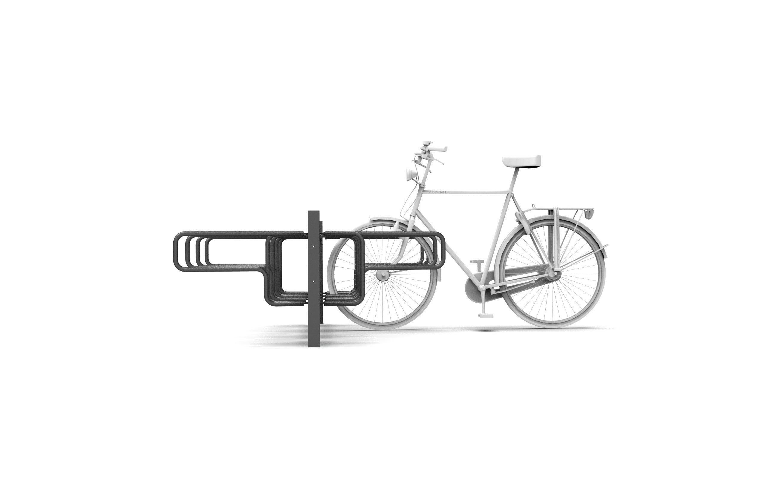 CubiQ Standard cykelställ, dubbelsidigt, nedgjuten montering