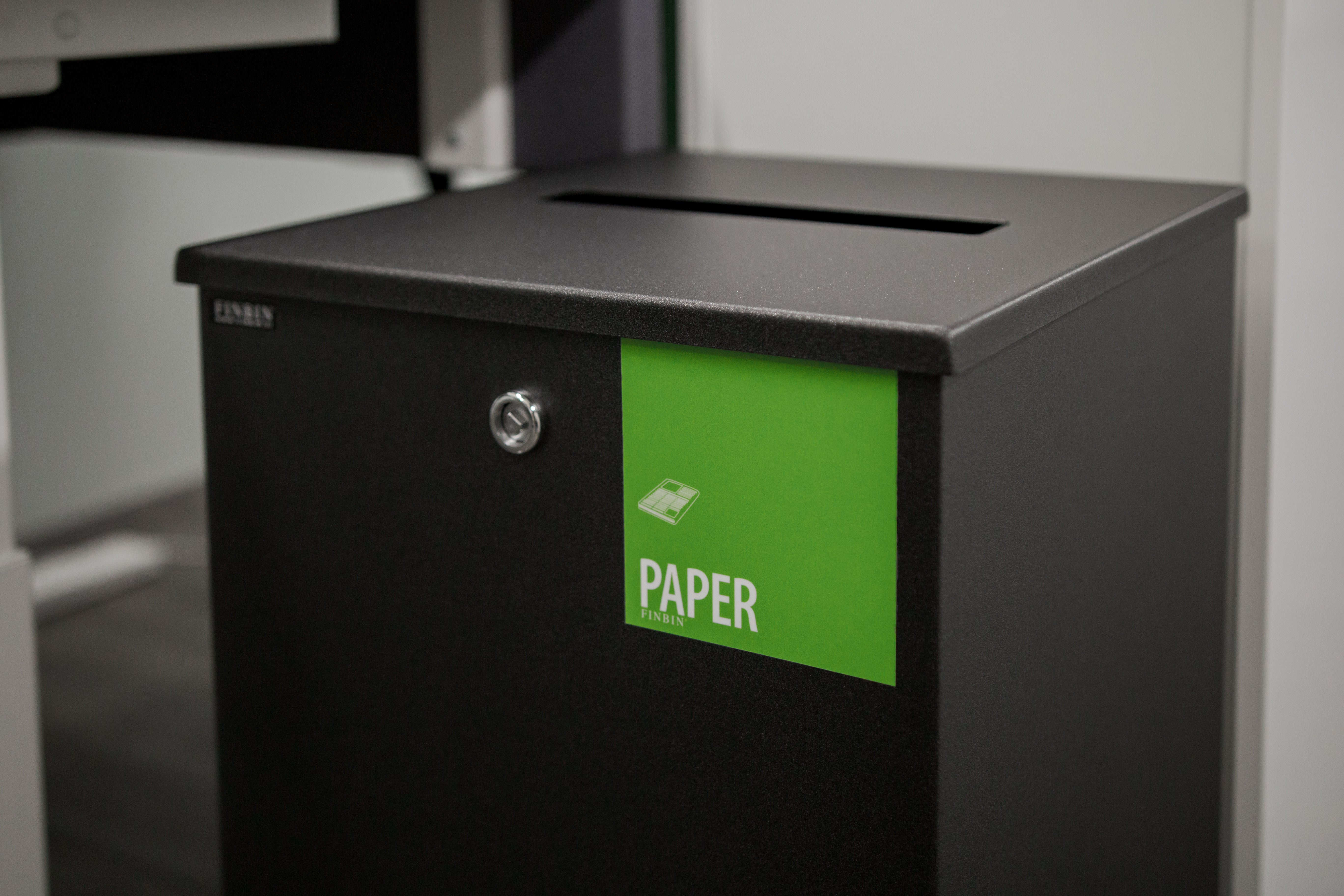 Sorteringskärl Edge 100 med papperslock, pulverlackad