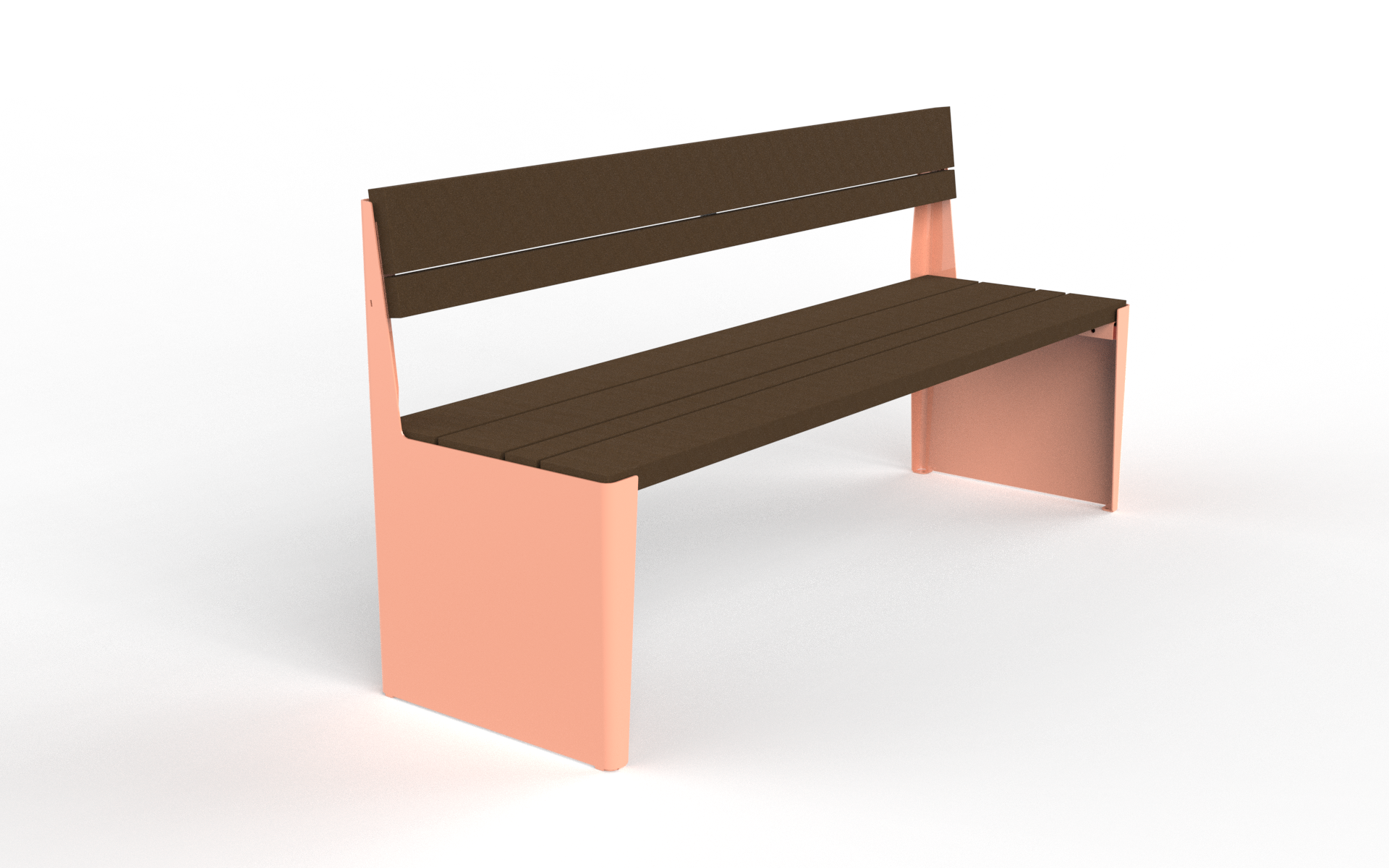 Parkbänk Kuru Senior, med ryggstöd, sluten gavel, SPM/M