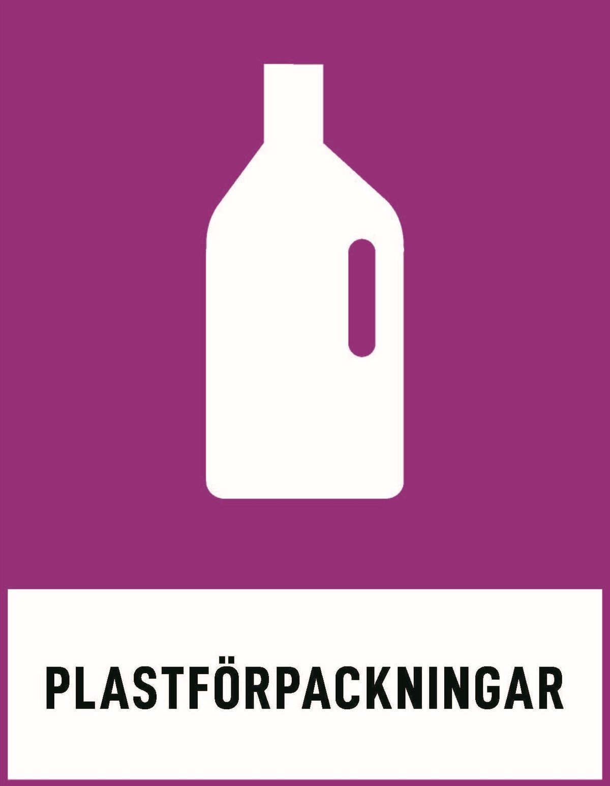 Sorteringsetikett, 17 x 22 cm, Plastförpackningar