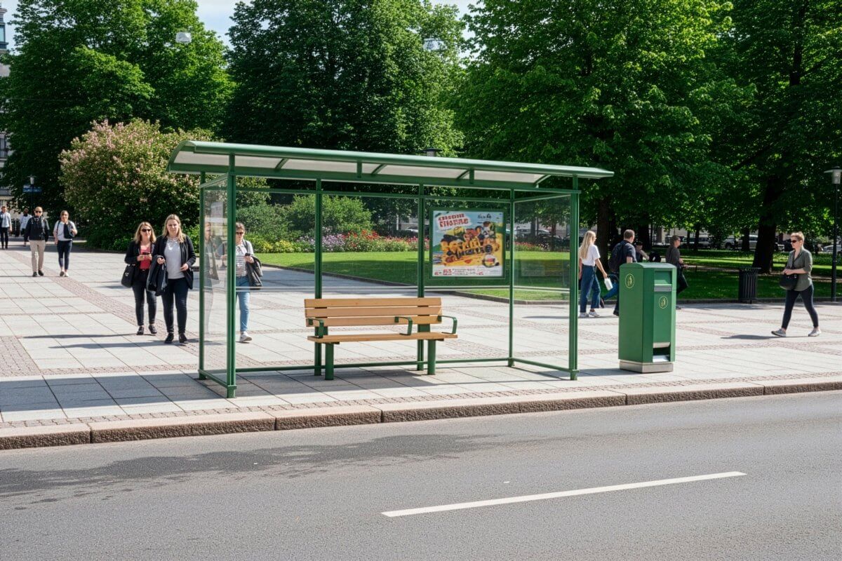 Smart papperskorg CitySolar 120, Corten