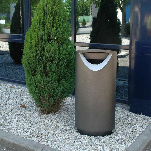 Papperskorg Ellipse 100 med metallbas, målad