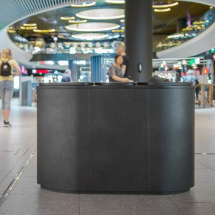 Återvinningskärl Bermuda Triple, pulverlackad