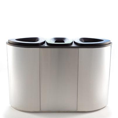 Återvinningskärl Bermuda Triple, rostfritt stål