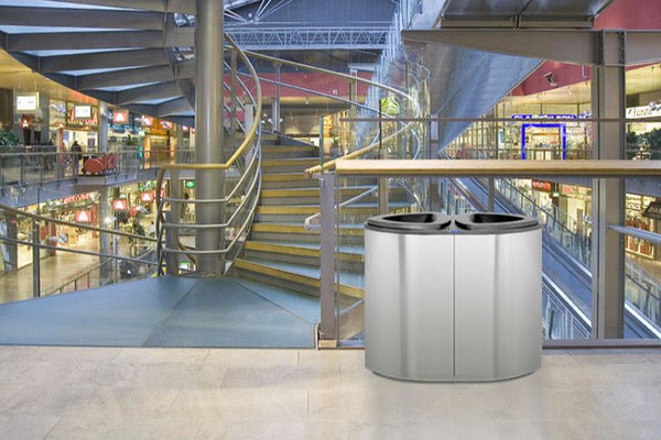 Återvinningskärl Bermuda Double, rostfritt stål