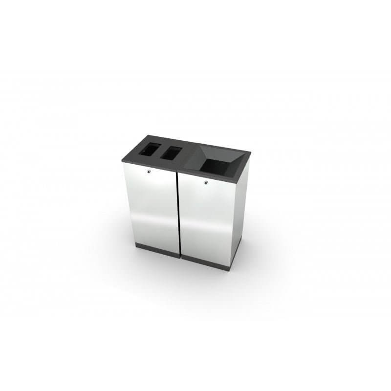 Sorteringskärl Edge 100 50/50 lock, rostfritt stål