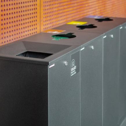 Sorteringskärl Edge 100 energiavfallslock, pulverlackat