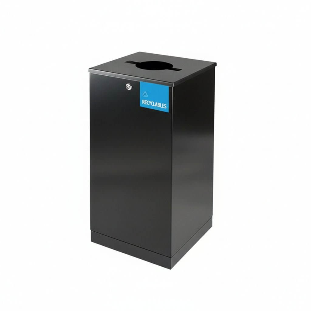 Sorteringskärl Edge 100 energiavfallslock, pulverlackat, Corten