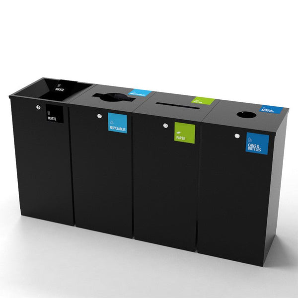 Sorteringskärl Edge 100 med papperslock, pulverlackad