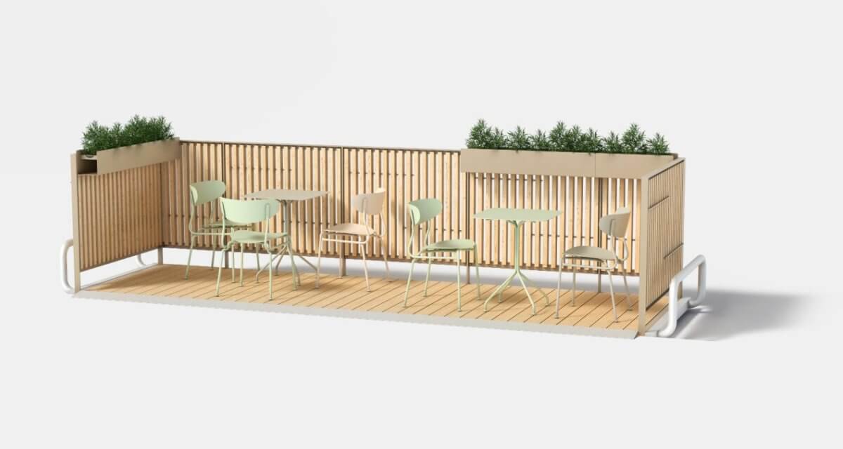 Parkmöbel Parklet mmcité Plattform PLF101-108