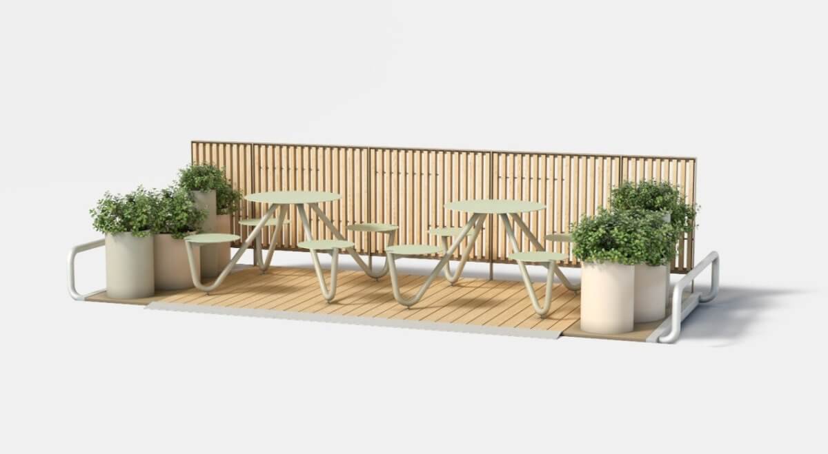 Parkmöbel Parklet mmcité Plattform PLF101-108