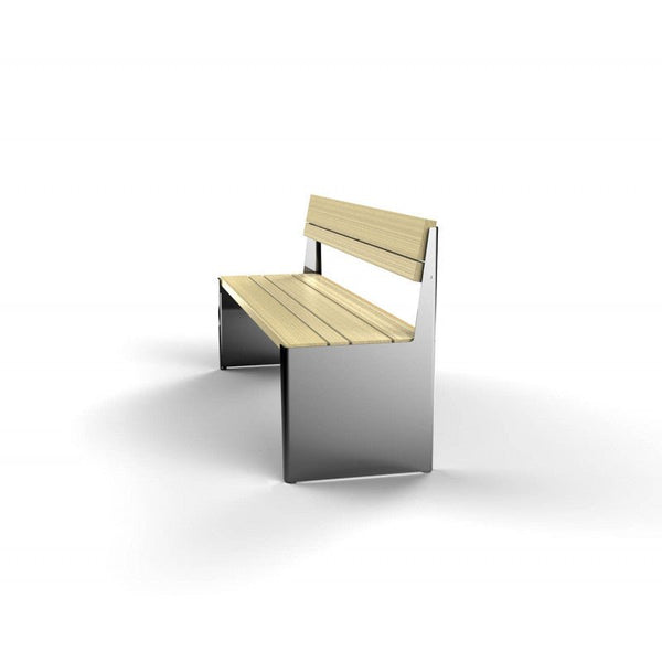 Parkbänk Kuru, med ryggstöd, sluten gavel, SPM/M