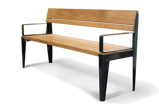 Parkbänk Kuru Senior, med ryggstöd, öppen gavel, SPM/M