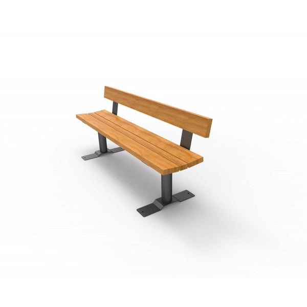 Parkbänk Kuusamo, med ryggstöd, SPM/M, fristående