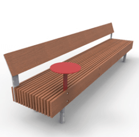 Parkbänk mmcité Woody LWD150-10t