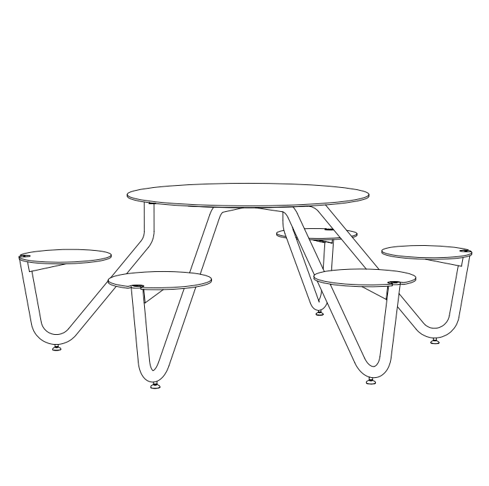 Bänkbord mmcité Orbit LOW460