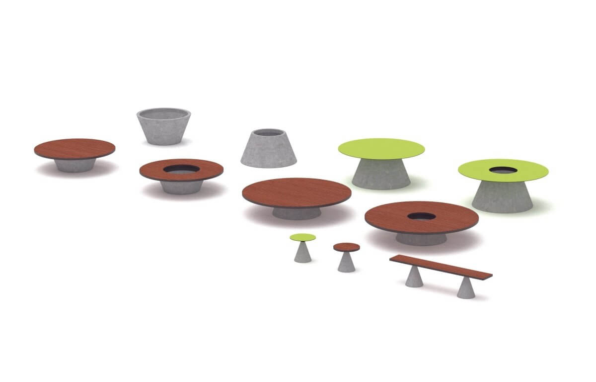 Parkbänk mmcité Conics CON316t