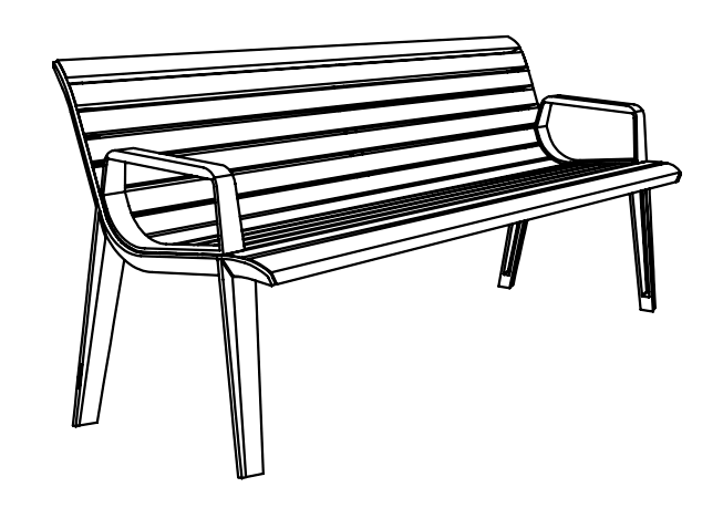 Parkbänk mmcité Emau EM156t