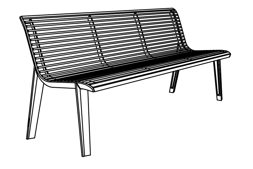 Parkbänk mmcité Emau EM251