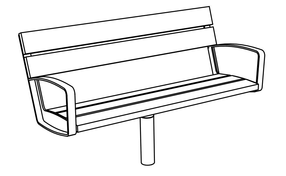 Parkbänk mmcité Intervera LVR-R158t