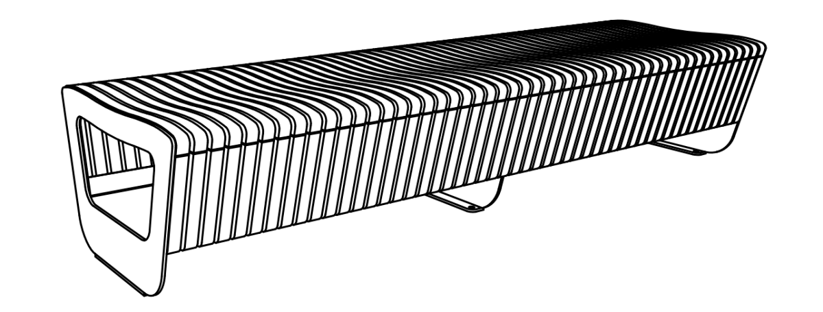 Parkbänk mmcité Landscape Compact LPC130t