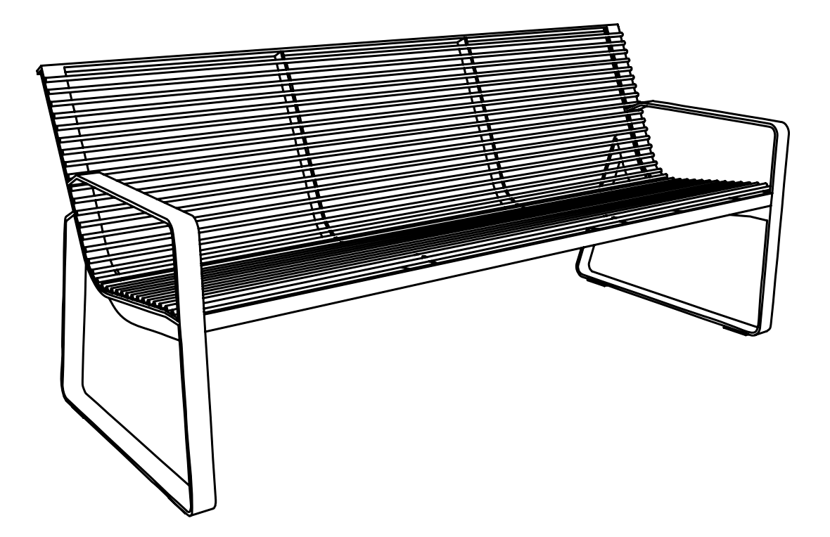 Parkbänk mmcité Preva Urbana LPU251