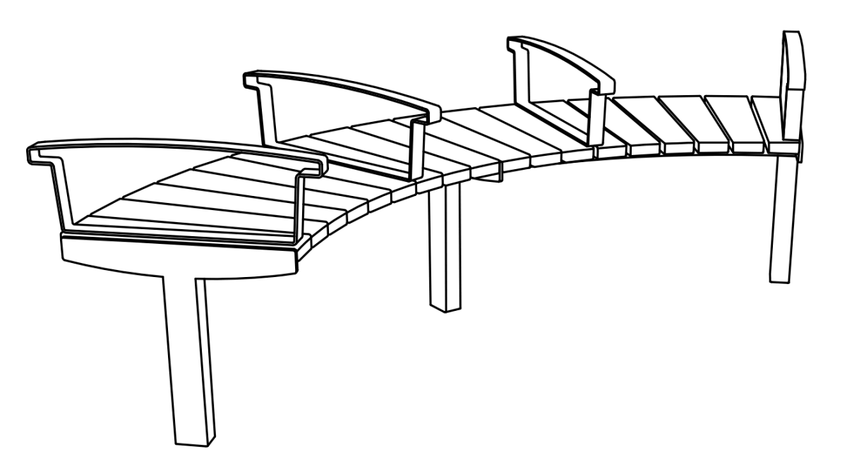 Parkbänk mmcité Vera Solo LVS615t