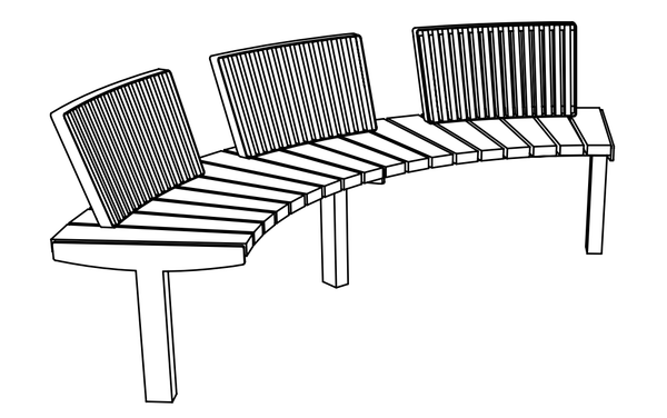 Parkbänk mmcité Vera Solo LVS630-at