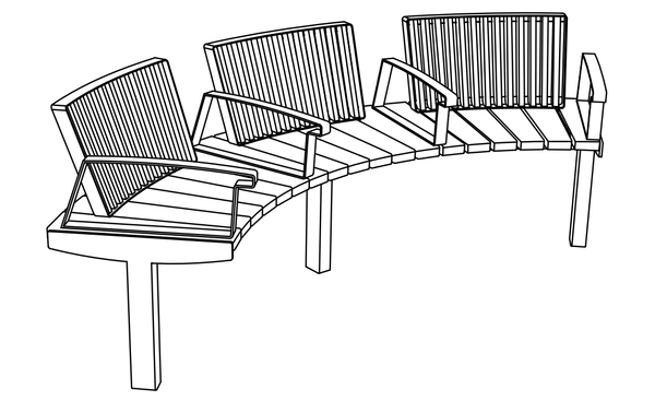 Puistonpenkki mmcité Vera Solo LVS635-at