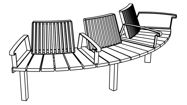 Parkbänk mmcité Vera Solo LVS635-et