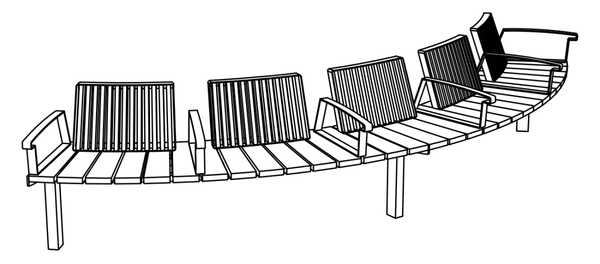 Puistonpenkki mmcité Vera Solo LVS675-et