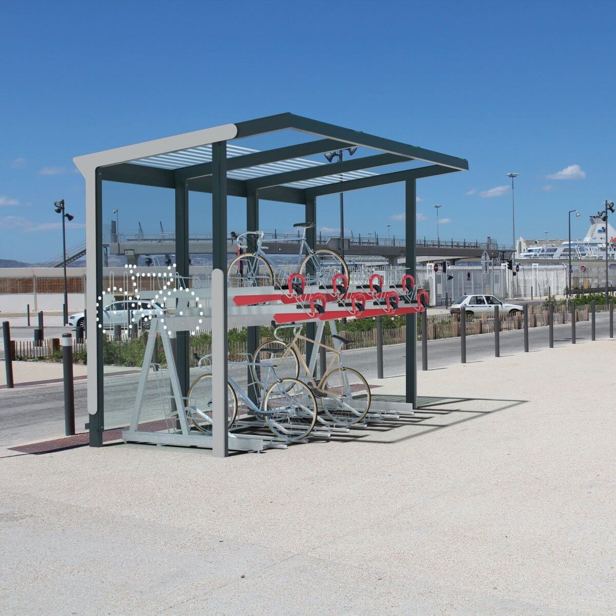 Cykeltak mmcité Aureo Velo AE-V360-02-SS, RAL 1000